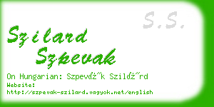 szilard szpevak business card